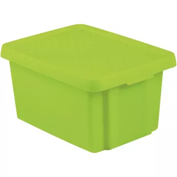 CURVER Essentials 16L förvaringslåda med lock, grön, 30 x 39 x 21 cm