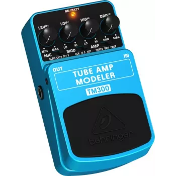 Behringer TM300 Tube Amp Modeler effektpedal för elgitarr, blå/svart