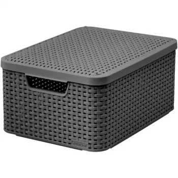 Curver Style M förvaringslåda med lock, 21,5L, mörkgrå, 39,3x29,3x18,7cm