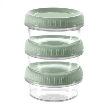 Curver Smart Eco To Go rund såsburk 3-delad set, 0,08 L styck, Soft Green