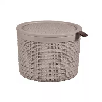 CURVER korg med lock Jute rund 2L Ø17x13cm beige