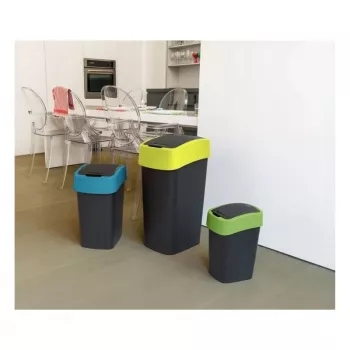 Curver Flip Bin 9L svart och gul papperskorg