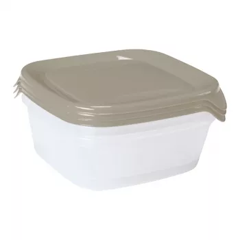 CURVER Fresh&Go 3-delat kvadratiskt förvaringslådeset 0,8L beige