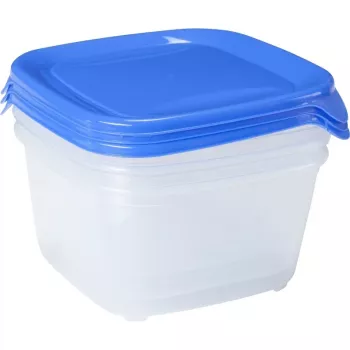 Curver Fresh & Go set med 3 kvadratiska förvaringsburkar 1,2L blå