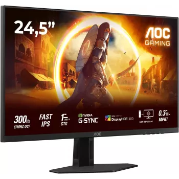 AOC 25G4SRE 24,5 inch Full HD IPS-spelskärm, 180Hz, 0,5ms, DisplayHDR 400, FreeSync Premium, höj- och sänkbar skärm AOC 25G4SRE (renoverad)