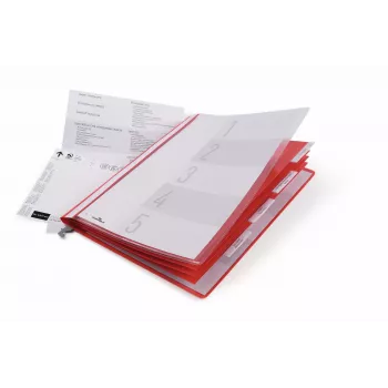 DURABLE 255503 konventionell visningsmapp A4 röd transparent framsida