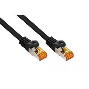 Kabelmeister RJ45 patchkabel Cat.7 S/FTP, TPE-mantel, halogenfri, svart, 0,15 m