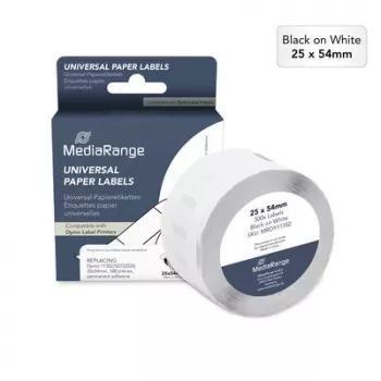 MediaRange pappersetiketter för Dymo 11352/S0722520, 25x54 mm, 500 etiketter, vit, direkt termisk