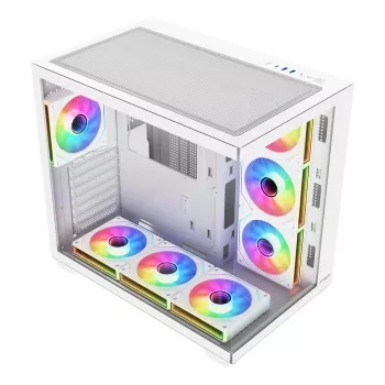 FSP Fortron M341-WA Mid-Tower PC-chassi med härdat glas och 4 ARGB-fläktar