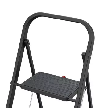 HAILO K44 StandardLine hopfällbar trappstege med säkerhetsbygel, 2 steg, stål, svart, 150 kg