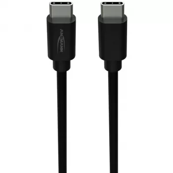 ANSMANN USB-C to USB-C Data and Charging Cable, 1.2 m, 60W Power Delivery, Black