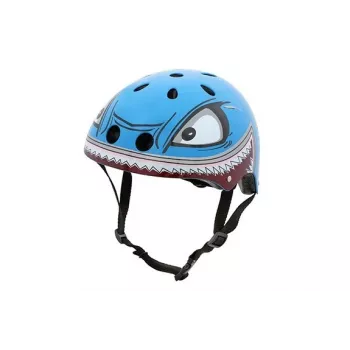 Hornit Shark barncykelhjälm med LED-ljus, blå/grå, 48-53 cm