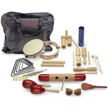 Stagg CPJ 05 junior akustiskt trumset med 5 trummor, cymbaler, hårdvara och pall, svart