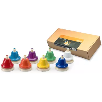 Stagg TB SET - 8-tons diatoniska bordsklockor med tryckknappsmekanism, färgkodade, C5-C6