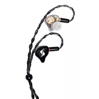 Stagg SPM-PRO BK in-ear-monitorhörlurar med 10 mm dynamiska drivrutiner, avtagbar kabel, svart