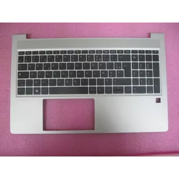 HP ProBook 450/455 G6/G7 topplock med franskt AZERTY-tangentbord, utan smartkortsläsare, Natural Silver