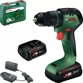Bosch PSB18V-60 18V borstlös sladdlös slagborrskruvdragare med 2x2,5Ah batterier och laddare i väska