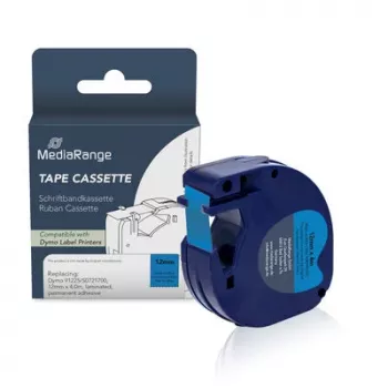 MediaRange märkningsbandskassett för Dymo D1 91225/S0721700 12 mm x 4 m svart på blå