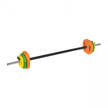 REBEL ACTIVE 20 kg gjutjärnshantelset med 140 cm stång