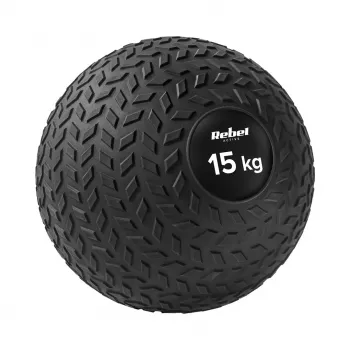 Rebel Active slam ball 15 kg 23 cm svart – medicinboll för styrka och rehabilitering