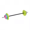 REBEL RBA-2336 20 kg skivstångsset med bitumenskivor, 140 cm stång, skruvlås, svart