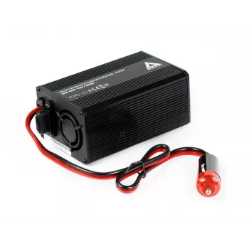AZO Digital IPS-400 400W 12V DC till 230V AC växelriktare med modifierad sinusvåg, Schuko-uttag, batteriklämmor och cigarettändarplugg