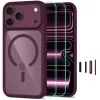 TECH-PROTECT MagOne MagSafe-skal med skärmskydd av härdat glas 2-pack för iPhone 17 Pro Max / 18 Pro Max – Dark Cherry/transparent