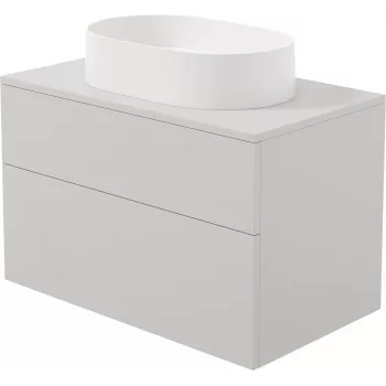 DEANTE väggmonterat tvättställsskåp med integrerad granitvask 55x35 cm högglans vit