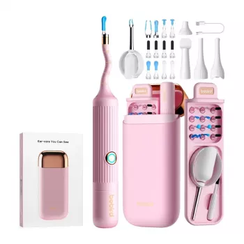 BEBIRD EarSight Plus Pink 5MP WLAN-otoskop med 6-axligt gyroskop, IP67-objektiv, USB-C