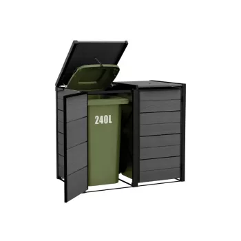 KETER avfallsbehållare 2x240L förvaringsbehållare Hide Away grå
