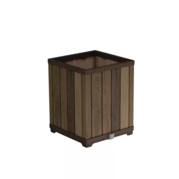 KETER blomkruka Deco Square Tall Planter valnöt