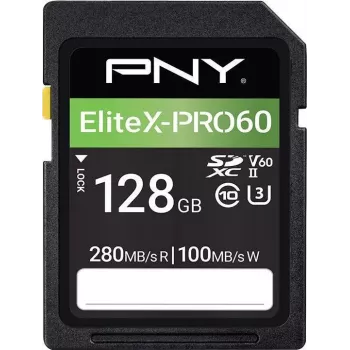 PNY EliteX-PRO60 flashminneskort 128GB Video Class V60 UHS-II U3 Class10 MicroSDXC
