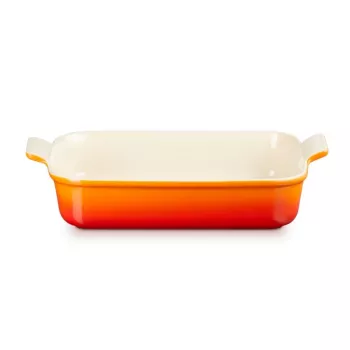 LE CREUSET rektangulär ugnsform Heritage stengods 32x24cm / 4L orange