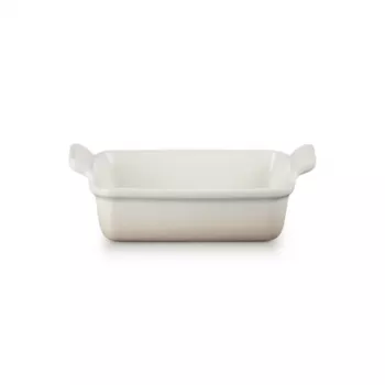 Le Creuset Rektangulär Heritage Stengods Ugnsform 19x14cm / 1,1L vit