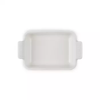 Le Creuset Rektangulär Heritage Stengods Ugnsform 19x14cm / 1,1L vit