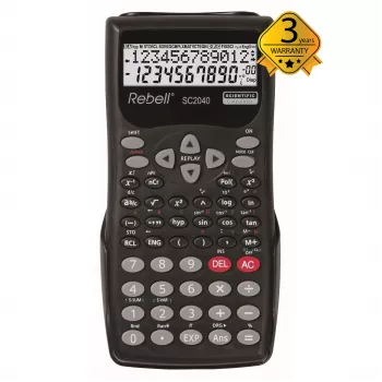 REBELL RE-SC2040 BX vetenskaplig miniräknare, 240 funktioner, 2-radig LCD, svart