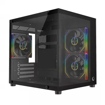 Rampage LUMID PC-chassi M-ATX 3x fläktar ARGB svart