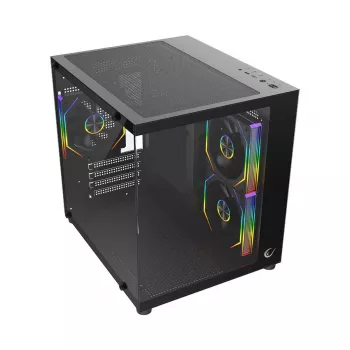 Rampage LUMID PC-chassi M-ATX 3x fläktar ARGB svart