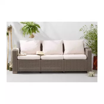 KETER trädgårdssoffa California 3-sits soffa beige