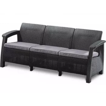 KETER Corfu Love Seat Max trippel trädgårdssoffa grå