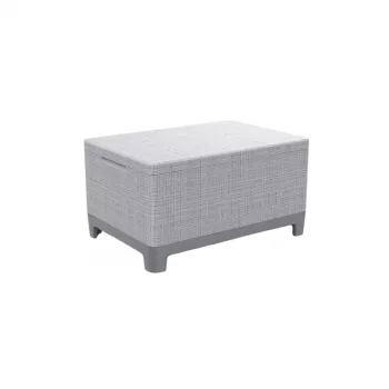 KETER trädgårdsbord/förvaringslåda Scandi Storage Table ljusgrå/mörk stålgrå