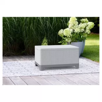 KETER trädgårdsbord/förvaringslåda Scandi Storage Table ljusgrå/mörk stålgrå