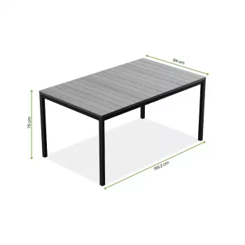 KETER trädgårdsbord Deco Porto Nova 160 valnöt/svart