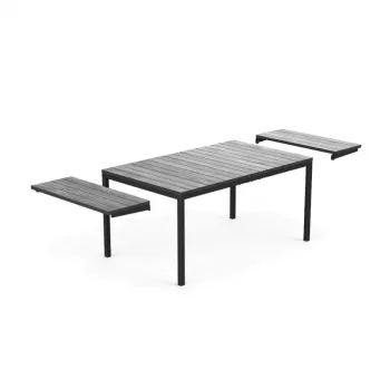 KETER utdragbart trädgårdsbord Deco Porto Nova utdragbart 160-240 grå/svart