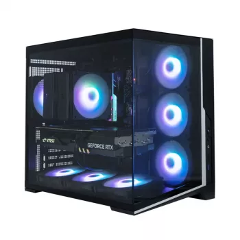 Zalman D40, ATX Mid Tower PC-chassi, 7 x 120mm ARGB-fläktar, svart