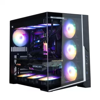 Zalman D40F, ATX Mid Tower PC-chassi, 7 x 120mm FRGB-fläktar, svart