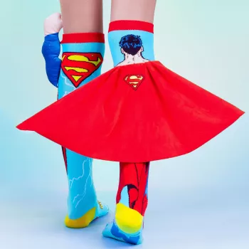 MADMIA Skarpetki Dziecięce Kolanówki Skarpety Superman Peleryna Ramię 3d Dc Comics / Ms001
