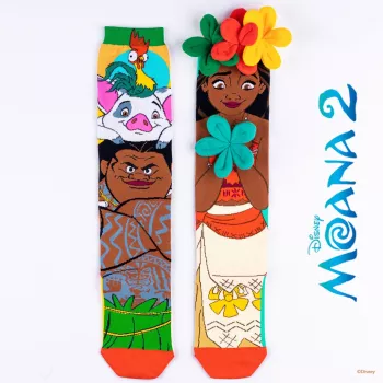 MADMIA Skarpetki Dziecięce Kolanówki Skarpety Vaiana Moana 2 Kwiaty 3d Maui Disney / Md026