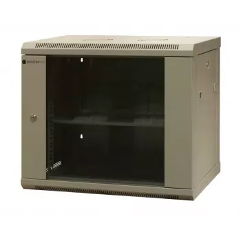 EMITER EM/AS6409X 9U väggmonterat nätverksskåp 600x450x500 mm med härdad glasdörr