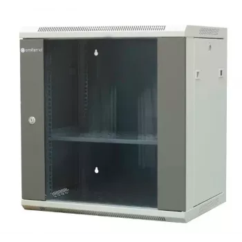 EMITER EM/AP6412 12U väggmonterat nätverksskåp 600x450x635 mm glasfront svart